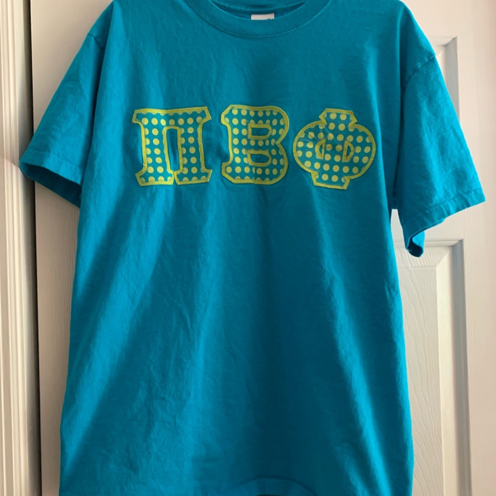 Turquoise Pi Phi Greek Letter Tee